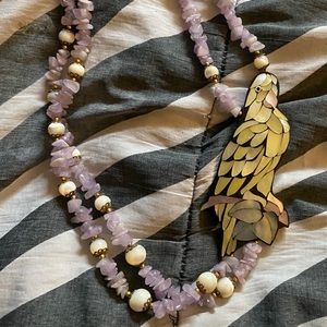 Vintage Parrot gem necklace